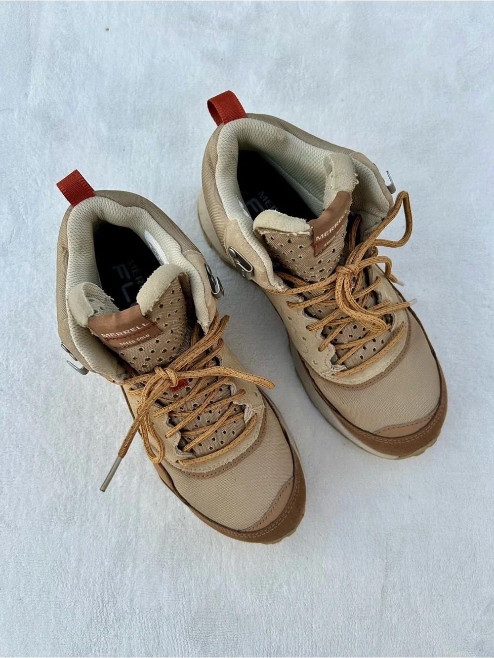 Merrell J005386 Speed Solo Mid Waterproof Hiking Boots Ladies Tobacco/Gold 10